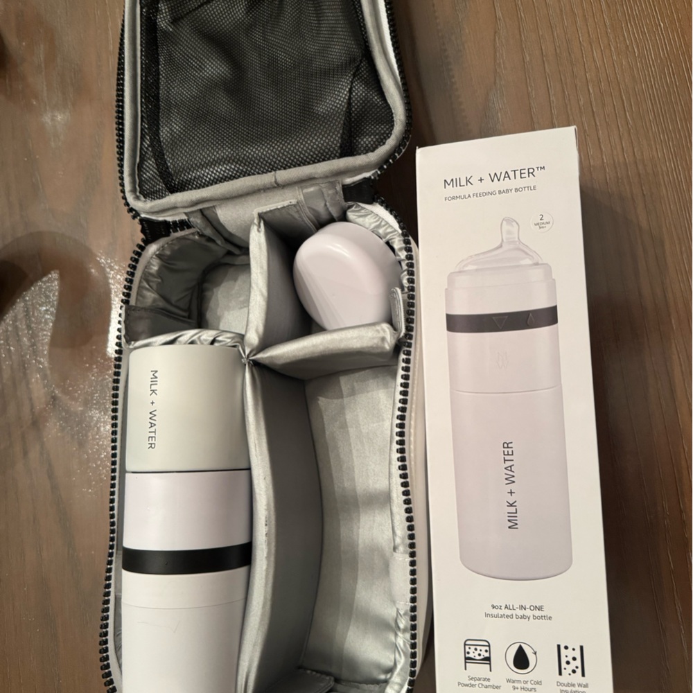 Milk + Water Baby Bottle Set with Case